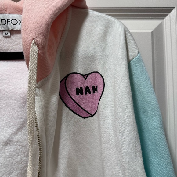 Wildfox Nah Colorblock Zip Up Sweatshirt, Women’s M - Picture 3 of 7